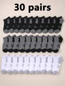15/30双儿童船袜，儿童裸袜，适合日常穿着，拼接撞色设计，男女童均可在学期期间穿着，适合跑步、运动，适合1-16岁儿童，是1-16岁儿童的生日礼物，四季皆宜，透气舒适，柔软 - 彩色 - 查看 6