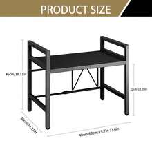 Piorlado Kitchen Storage Rack, Expandable 42-64cm Microwave Shelf Organizer, Moisture And Rust Proof Microwave Countertop Organizer,Kitchen Utensils Tableware Storage - Black - View 9