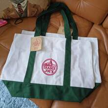 Trader Joe Reusable Canvas Tote Bag, Navy And Beige, 15 X 14.5 X 6 .5 Inches, 6 Gallon Capacity Hevey Duty Bags - Nhiều màu - Xem 9