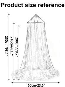 1pc 6-Color Multi-Size Mosquito Net, Outdoor Camping Tent, Princess Round Top Canopy, Indoor/Outdoor Use, Fully Enclosed Circular Dome Design, Insect Proof, Easy Installation, Suitable For King, Queen, Twin Beds - Multicolor - View 8