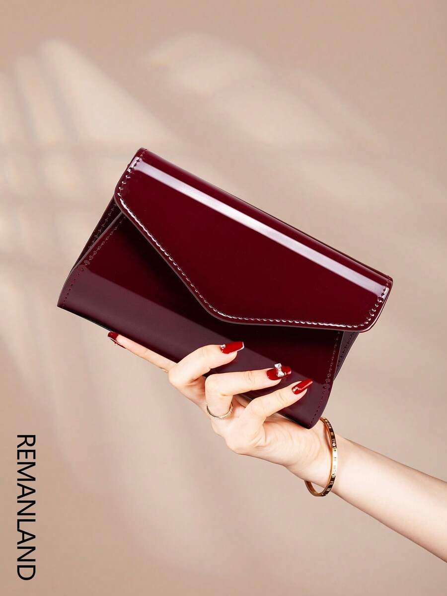 REMANLAND 闪亮时尚女士翻盖手拿包，优雅奢华派对手提包，派对女孩、新娘、大学生的完美钱包，配有可拆卸金属链条，可单肩/斜挎，适合搭配婚纱、晚礼服、紧身连衣裙，是舞会、宴会、派对、婚礼的理想之选，也是送给爱人的最佳礼物。