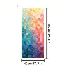 1/5 pièces Autocollants de fenêtre en mosaïque carrée de dopamine colorée, film de confidentialité à adsorption électrostatique réutilisable en PVC, convient pour les salles de bains, les bureaux, les pièces, les cuisines et la décoration d'intérieur. - Autocollant en verre dépoli - Voir 12