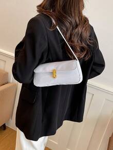 A Fashionable 2026 New Model Elegant Minimalist Style Sophisticated And Classic Ladies' Large Capacity Shoulder Bag At The Underarm Position - White - View 2