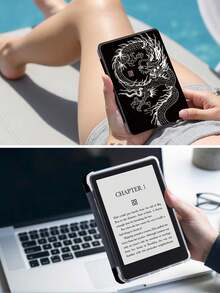 黑龙图腾平板电脑保护套，兼容 iPad Air 11 英寸 M3 2025/M2 2024、Air 8 2026（11/13 英寸）、Air 第五代 2022、(A16) 11 英寸第十一代 2025、Galaxy Tab、Kindle Paperwhite 第十二代 2024。透明背板，时尚图案保护套，自动休眠/唤醒功能，气垫保护，适合送礼和办公使用。 - 彩色 - 查看 9