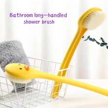 1pc Long Handle Bath Brush, Soft Bristle Comfortable Exfoliating Scrub Brush For Body Cleaning, Bathing Shower Cleansing Tool - 1 Pc - Yellow - View 6