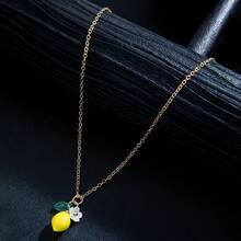 1件柠檬水果项链 | 设计您专属的柠檬柑橘水果项链 | 送给她的美食项链礼物 - 彩色 - 查看 2