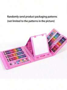 1 Set 208pcs/42pcs Student Art Tool Combination Set, Washable Paint Brushes And Watercolor Pens (Pattern Accessories Color Random, Not Limited To Styles Shown In Image, Product Does Not Include Drawing Paper) Beginner Art Set, Christmas Gift, Back To School Gift, Graduation Gift, School Supplies, Home Party Small Gift - Multicolor - View 12