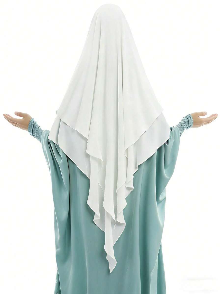 Khalat Muslim Prayer Hijab - 2 Layers Soft Breathable Islamic Dubai Women's Instant Long Hijab - Color - View 1