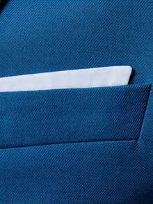 Men's Lapel NeckLong Sleeve Business Casual Blazer - Teal Blue - View 6