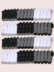 15/30双儿童船袜，儿童裸袜，适合日常穿着，拼接撞色设计，男女童均可在学期期间穿着，适合跑步、运动，适合1-16岁儿童，是1-16岁儿童的生日礼物，四季皆宜，透气舒适，柔软 - 彩色 - 查看 1
