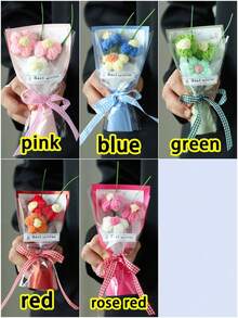 1支仿真迷你花，附赠礼品袋，适合情人节、母亲节花束及小礼物 - 彩色 - 查看 5