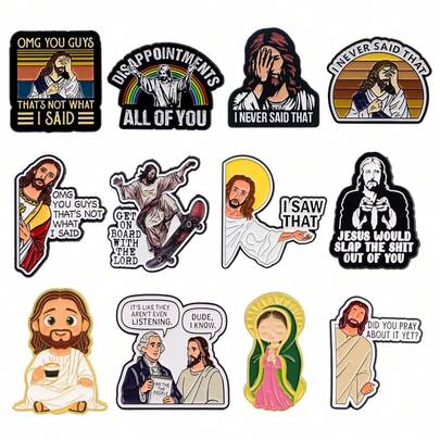 Jesus Lapel Pins For Backpack Women Men Brooch For Clothes Cartoon Badges Soft Enamel Pins Accessories Pins Jewelry Gift