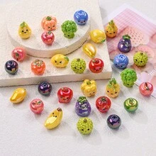 5/10pcs Assorted Resin Fruit & Vegetable Beads, Random Bright Multicolor Small Decorative Beads, Suitable For Decorations, DIY Jewelry Making And Holiday Party Accessories - Multicolor - View 4