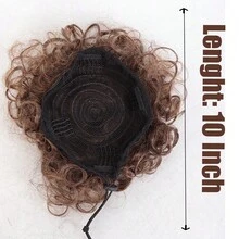 Synthetic Messy Bun Hair Piece 60g Elastic Drawstring Loose Wave Curly Hair Buns Hair Piece Extensions For Women Dark Brown - Dark Brown - View 2