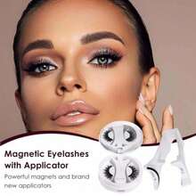 Magnetic Fake Eyelashes Set With Tool, 3D Natural Long Reusable Lashes Without Glue, DIY Lash Extension Kit For Beginners, Fast Apply Magnetic Eye Lashes, Lightweight Eye Makeup Tools, Glamorous False Lashes, Portable Travel Makeup Must-Haves For Girls - CT3/7-13mm/26mm - View 5
