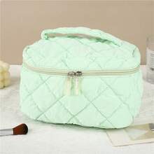 High-Quality Ins-Style Feather Down Cosmetic Bag, Large Capacity Travel Makeup Organizer With Elegant Design For Women - Multicolor - View 13