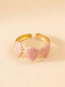 1 pieza Anillo ajustable de la serie Océano, diseño único y de alta gama con estrella de mar y concha marina - Multicolor - Ver 6