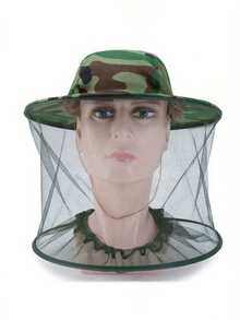 Green Camouflage Mosquito Mesh Hat Fishing Bucket Hat - Camouflage - View 2