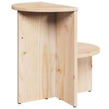 Coffee Table Natural 50 X 40 X 50 Cm Solid Pine Wood - Brown - View 7
