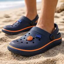 Molekinho Molekinha Kids' Flip-Flops - Fashionable Clogs With Fun Buttons - 202 Navy-orange Molekinho - View 2