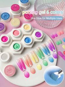 FRESCOBALDI 6 Colors High Saturation Semi-Solid Gel Nail Polish, Suitable For Nail Salons And DIY Use All Season - 彩色 - 查看 3