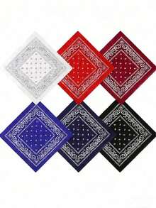 6件套佩斯利花纹发带、牛仔印花发带、成人女士围巾套装 - 6pcs - 查看 6