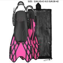 Adjustable Short Adult Unisex Swimming & Snorkeling Fins, Portable Open-Toe Swim Flippers For Travel - Multicolor - View 13
