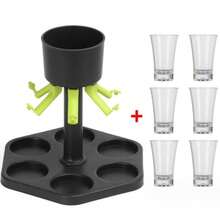 1pc/7pcs [6-In-1 Liquor Dispenser] Six-Spout Liquor Dispenser With Stand | Home Bar Party Multi-Flow Beverage Dispenser, Ideal For Themed Parties And Outdoor Events, Equal Portion Drink Dispenser For Spirits And Beer - Multicolor - View 12