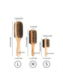 Bàn chải râu hai mặt dành cho nam giới, lông lợn rừng và nylon, thân bàn chải bằng gỗ. - Nhiều màu - Xem 5