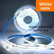 LQHZMYY 1pc USB Powered COB LED Light Strip With Touch Control Dimming, Solid Color (3000K/4000K/6000K), Suitable For Birthday Party, Space Theme Occasions, Soft Lighting For TV Backlight, Bedroom Lighting, 5V - White Light 6500K - View 10