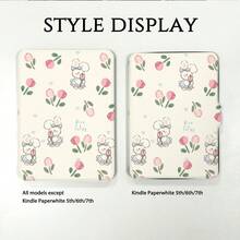 Flower Kindle Reader Protective Case, Cute Rabbit Pattern, Double-Sided Printing, Compatible With Kindle Paperwhite 5th/6th/7th, Paperwhite 10th/11th/12th, Kindle (Colorsoft)/10th/11th/12th And Other Popular Models, Kindle Cover/Kindle Accessories - Multicolor - View 7