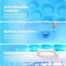 Sloosh - Piscina Inflable para s 81 x 81 x 21 cm con colchón Suave Piscina Cuadrada Inflable con Pelotas para Fiestas Juguetes acuáticos portátiles para Interior y Exterior Azul - AZUL - Ver 3