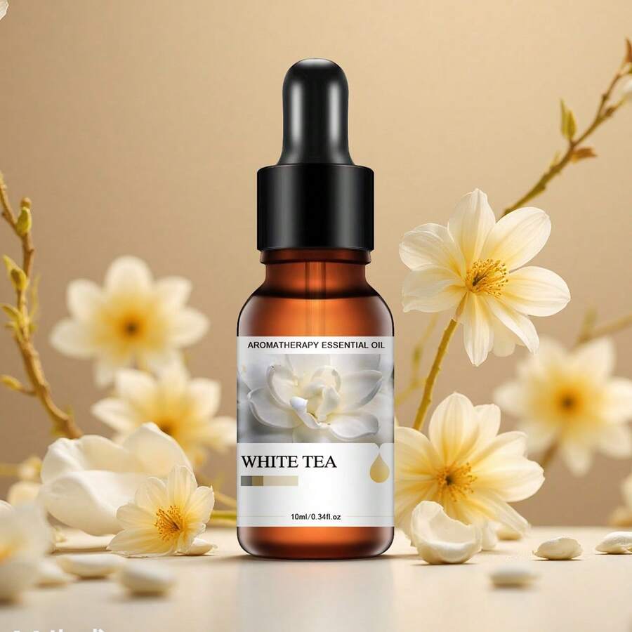 White Tea Aroma Diffuser Set, Includes Dropper Bottle Floral Scented Essential Oil, Scented Candle, Fragrance Stone, Humidifier, Car Diffuser, Home Fragrance Oil Refill - Dropper Floral and Herbal Essential Oils - View 1