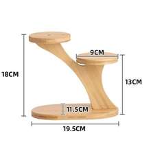 1 Pack, Desktop Multi-Layer Small Flower Stand, Green Radish And Succulent Bay Window Sill, Mini Flower Pot Shelf On The Living Room Balcony Desk, Bamboo Wood - Support - View 8