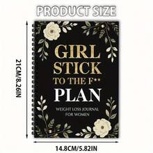 Sổ nhật ký giảm cân dành cho nữ, 104 trang/52 tờ: Theo dõi mục tiêu tập luyện và giảm cân, món quà động viên dành cho những người phụ nữ đam mê giảm cân và tập luyện. - Nhật ký kế hoạch giảm cân của cô gái - Xem 5