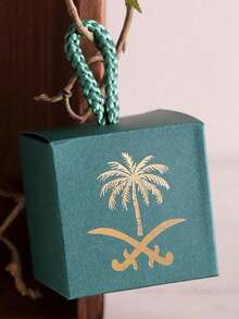 1/5/10 Caja de regalo exclusiva para el Día Nacional de Arabia Saudita, caja de caramelos con estampado en caliente para las vacaciones de Medio Oriente en Arabia Saudita, caja con diseño de palmera en stock - Multicolor - Ver 7