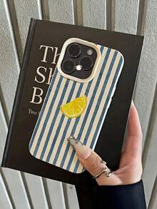 1 chiếc ốp lưng điện thoại TPU chống rơi, màu xanh hải quân sọc chanh, thiết kế thẩm mỹ, bề mặt mờ nhám, bảo vệ toàn diện, tương thích với Apple 11/12/13/14/15/16/17 Pro Max/Plus/7/8/XR, A55/54/53/52/51, S25/24/23/22/21 Series - Nhiều màu - Xem 2