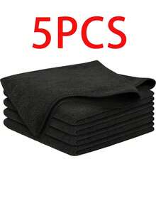 10条/5条/1条黑色灰色清洁超细纤维毛巾套装（25厘米x25厘米） - 多种数量可选，适用于厨房、浴室、家居用品 - A - 查看 11