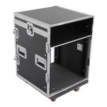 PA DJ Rack Case, 14U PA DJ Rack, PA DJ Rack With Wheels - Black - View 6