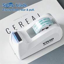 1 Set Desktop Tape Dispenser With 8 Replacement Tape Rolls, Fits 1-Inch Core Standard Tapes, Weighted Base For One-Handed Operation, Suitable For Office, School, Shop, Home And Business (White) - Sets - View 6