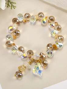 1件韩式优雅水晶心形手链 - 彩色 - 查看 10