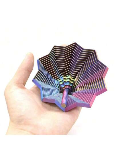 3D Printed Stress Relief Starlight Optical Illusion Folding Puzzle Toy, Polygonal Carrot Tower Spiral 3D Desktop Decor, Christmas Gift, Birthday Gift