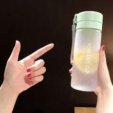 2pcs/Set Frosted Plastic Water Cups, 600ml Large Capacity, Minimalist Portable Water Bottles - Multicolor - View 3