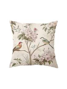 1/2/4pcs Printed Solid Floral & Bird Pattern Pillow Covers, Suitable For Home Bedroom, Living Room Sofa, Corridor, Office, Farmhouse Style, Hotel, Party Decor (Pillow Insert Not Included) - Multicolor - View 8