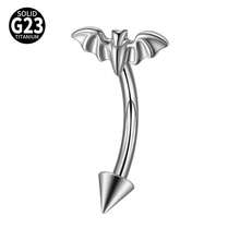 1PC TItanium Butterfly Rook Piercing Cz Flower/Spider/Moon Eyebrow Navel Ring Flower Cuved Rook Barbell Ear Tragus Cartilage Earrings Piercing - Titanium Original Color - View 19
