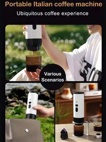 Portable Wireless Coffee Maker, USB-C Charging, 2600mAh*3 Lithium Battery, With Heating Function And LED Display, 3-In-1 Capsule Coffee Machine, Suitable For Travel, Car, Office And Outdoor Camping - Multicolor - View 9