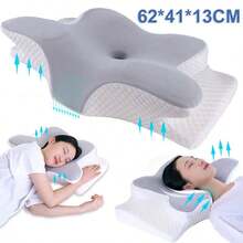 Cervical Memory Foam Neck Pillow Orthopedic Neck Back Support Anti Snore - Grey - View 5