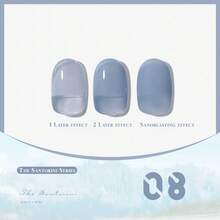 MIANEL 12ml 圣托里尼系列美白蓝色果冻凝胶指甲油，2026 冰蓝色，蓝色，白色指甲油，春季美甲，情人节美甲，专业美甲沙龙艺术 - 彩色 - 查看 13