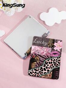 Kingsung 个性化豹纹拼贴图案平板电脑保护套，兼容 iPad 9.7/10.2/10.5/10.9/12.9/Pro 11（第十代），兼容三星 Galaxy Tab S6 Lite 10.4 英寸，兼容 Kindle Paperwhite 第十二代（2024 年款），Kindle 第十一代（2022 年款），Kobo Clara Colour，柔软防摔保护，智能支架/自动唤醒/睡眠功能 - 彩色 - 查看 3