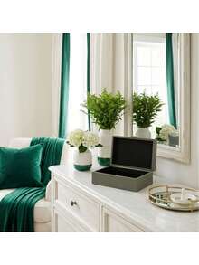 Kit 2 Peças Caixa Decorativa Organizadora Home&Co Sintético Verde g 12x20x30 P 9x15x25cm - Visão 4